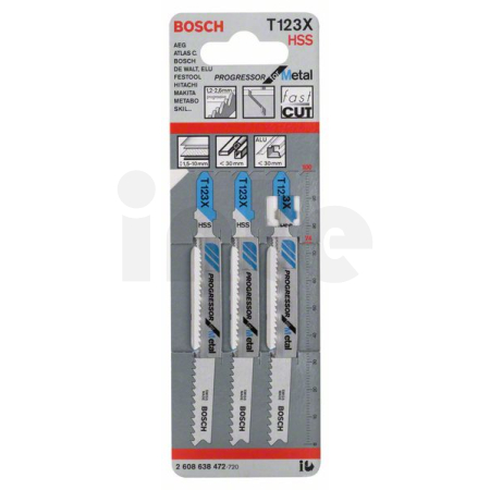 BOSCH Pilový plátek do kmitací pily T 123 XF, 3 ks 2608638472
