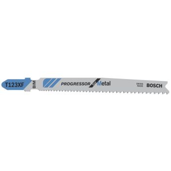 BOSCH Pilový plátek pro přímočaré pily PRO Metal thick and thin T123XF, 100 mm, 5 ks 2608638473