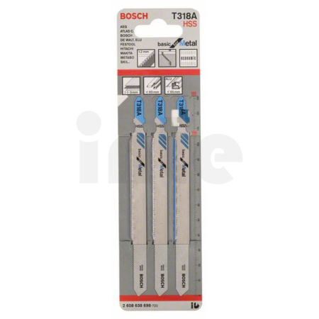 BOSCH Pilový plátek do kmitací pily T 318 A, 3 ks 2608638698