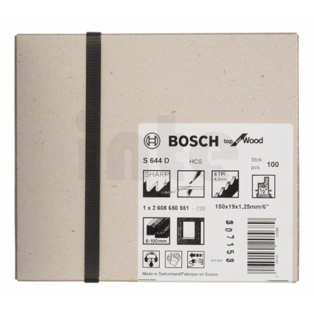 BOSCH Pilový plátek do pily ocasky S 644 D, 100 ks 2608650551
