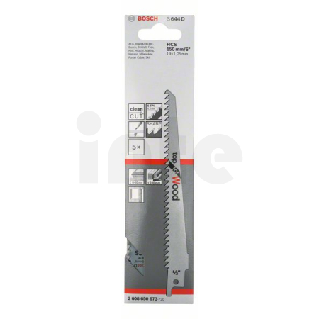 BOSCH Pilový plátek do pily ocasky S 644 D, 5 ks 2608650673