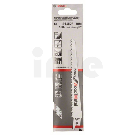 BOSCH Pilový list do pily ocasky S 611 DF, 5 ks 2608656258