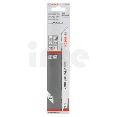 BOSCH Pilový list do pily ocasky S 725 VFR, 5 ks 2608658033