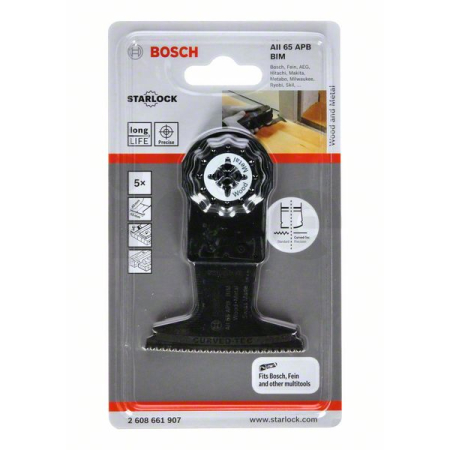 BOSCH Ponorný pilový list BIM AII 65 APB Wood and Metal, 5 ks 2608661907