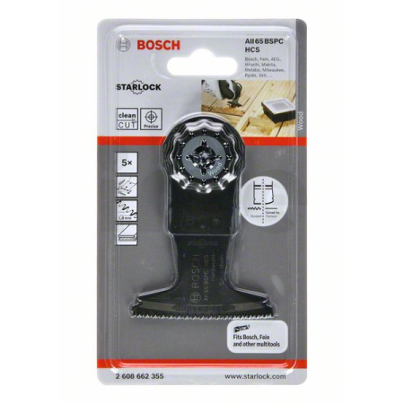 BOSCH Ponorný pilový list HCS AII 65 BSPC Hard Wood, 5 ks 2608662355