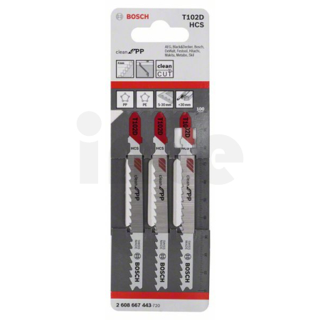 BOSCH Pilový plátek do kmitací pily T 102 D, 3 ks 2608667443