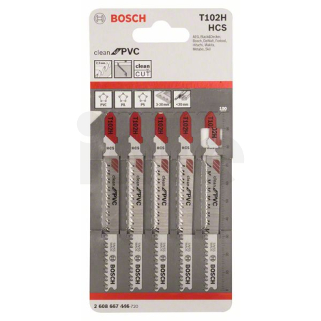 BOSCH Pilový plátek pro kmitací pily T 102 H, 5 ks 2608667446