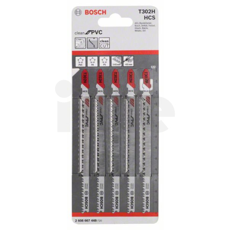 BOSCH Pilový plátek pro kmitací pily T 302 H, 5 ks 2608667448