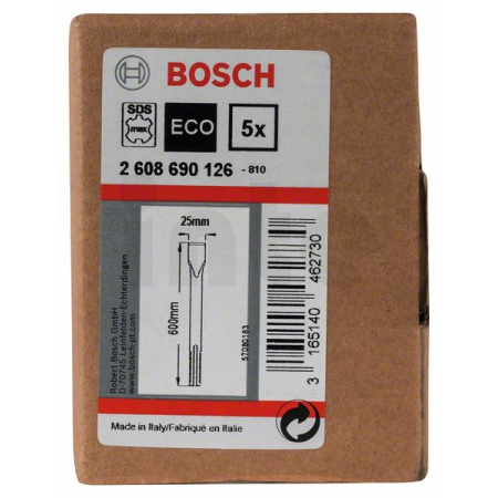 BOSCH Plochý sekáč SDS max, 5 ks 2608690126