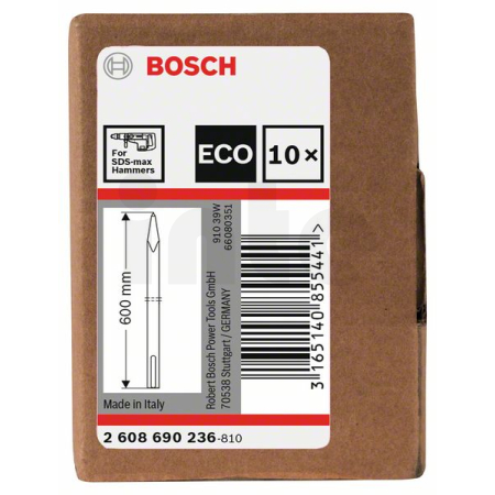 BOSCH 10dílná sada 600mm špičatých sekáčů SDS max 2608690236
