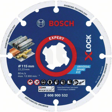BOSCH Řezný kotouč EXPERT Diamond Metal Wheel X-LOCK 115 × 22,23 mm 2608900532