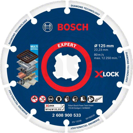BOSCH Diamantový řezací kotouč EXPERT Diamond Metal Wheel X-LOCK 125 × 22,23 mm 2608900533