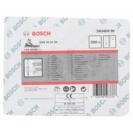 BOSCH Hřebíky s hlavou tvaru D v pásu SN34DK 90 2608200004