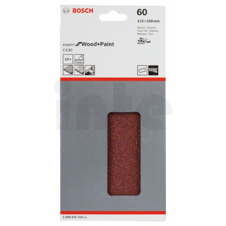 BOSCH Brusný papír C430, balení 10 ks 2608605316