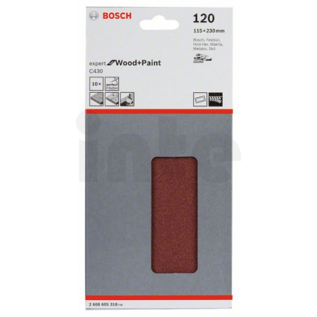 BOSCH Brusný papír C430, balení 10 ks 2608605318