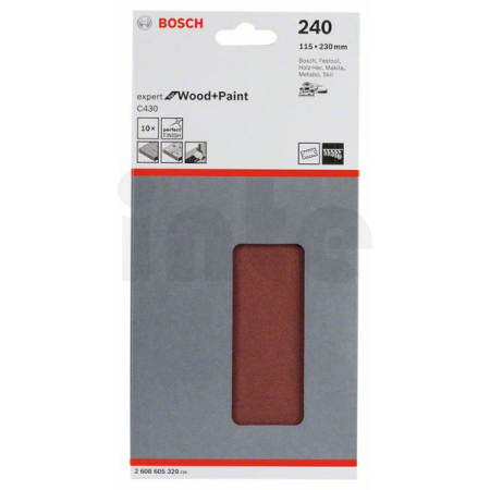 BOSCH Brusný papír C430, balení 10 ks 2608605320