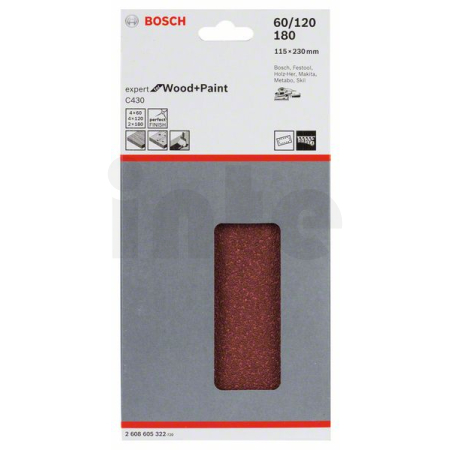 BOSCH Brusný papír C430, balení 10 ks 2608605322