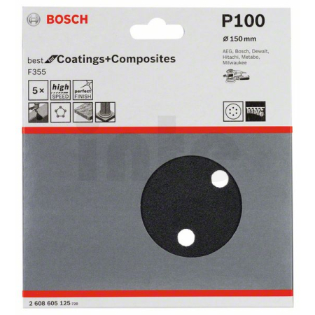 BOSCH Brusný papír F355, balení 5 ks 2608605125