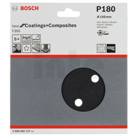 BOSCH Brusný papír F355, balení 5 ks 2608605127