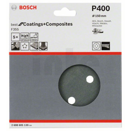 BOSCH Brusný papír F355, balení 5 ks 2608605130