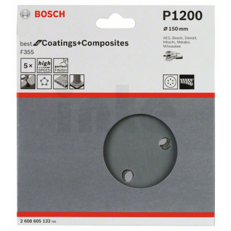 BOSCH Brusný papír F355, balení 5 ks 2608605132