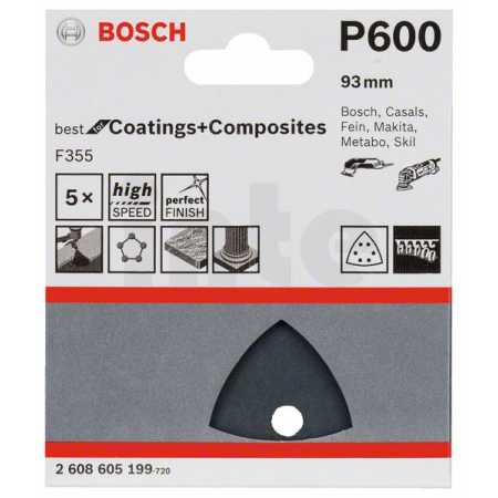 BOSCH Brusný papír F355, balení 5 ks 2608605199