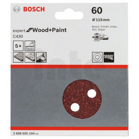 BOSCH Brusný papír C430, balení 5 ks 2608605104