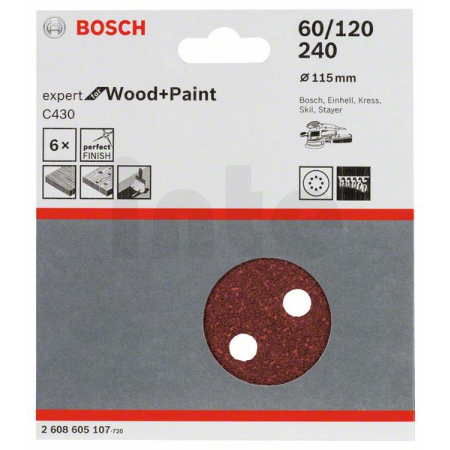 BOSCH Brusný papír C430, balení 6 ks 2608605107