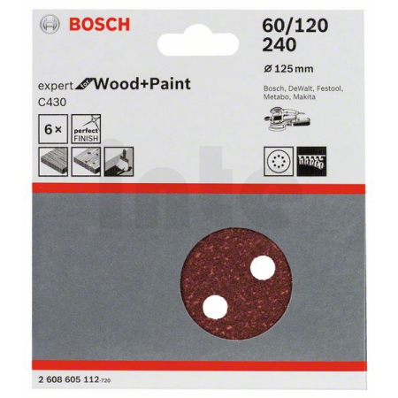 BOSCH Brusný papír C430, balení 6 ks 2608605112