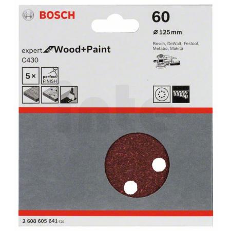 BOSCH Brusný papír C430, balení 5 ks 2608605641