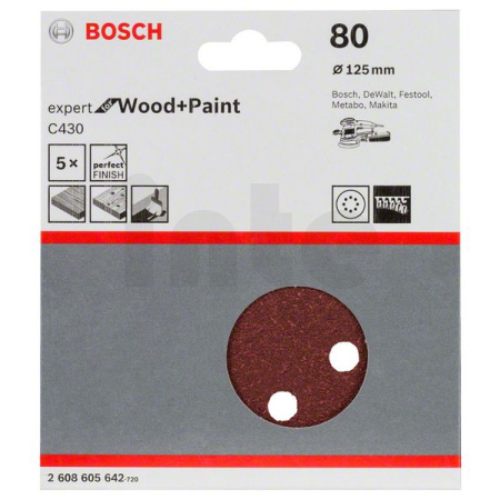 BOSCH Brusný papír C430, balení 5 ks 2608605642