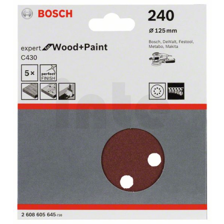 BOSCH Brusný papír C430, balení 5 ks 2608605645