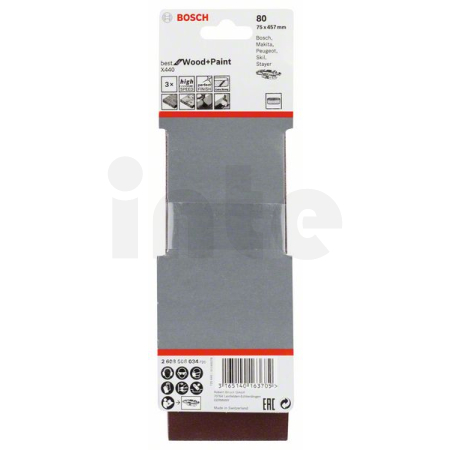 BOSCH 3dílná sada brusných pásů X440 2608606034