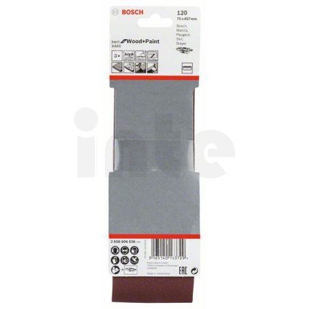 BOSCH 3dílná sada brusných pásů X440 2608606036