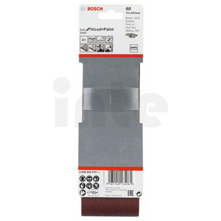 BOSCH 3dílná sada brusných pásů X440 2608606070