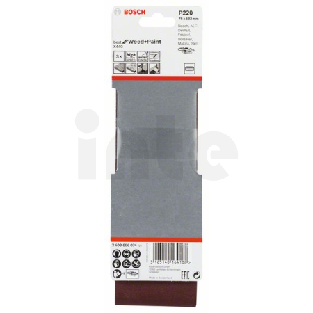 BOSCH 3dílná sada brusných pásů X440 2608606074