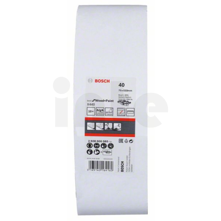BOSCH 10dílná sada brusných pásů X440 2608606080