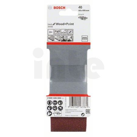 BOSCH 3dílná sada brusných pásů X440 2608606000