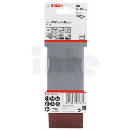 BOSCH 3dílná sada brusných pásů X440 2608606002