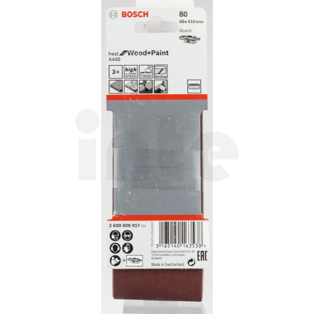 BOSCH 3dílná sada brusných pásů X440 2608606017