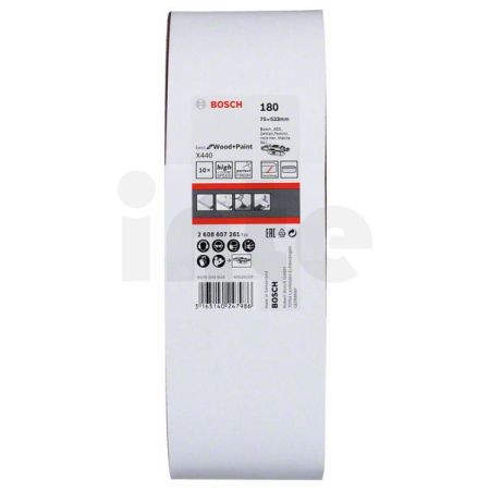 BOSCH 10dílná sada brusných pásů X440 2608607261