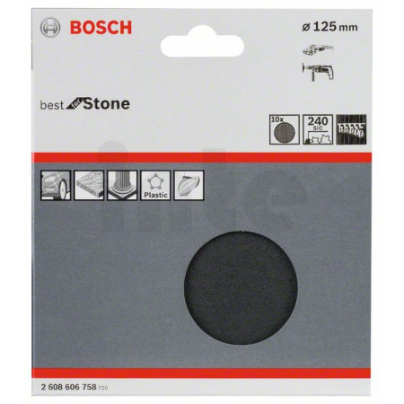 BOSCH Brusný kotouč PRO F355, 125 mm, G240, 10 ks 2608606758
