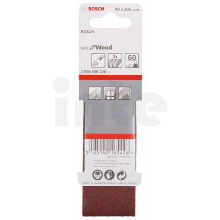 BOSCH 3dílná sada brusných pásů X440 2608606206