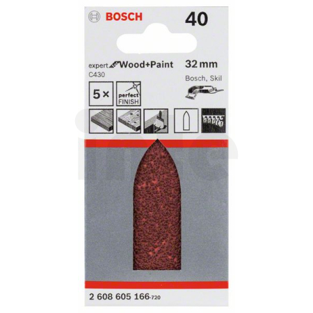 BOSCH Brusný papír C430, balení 5 ks 2608605166