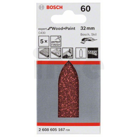 BOSCH Brusný papír C430, balení 5 ks 2608605167