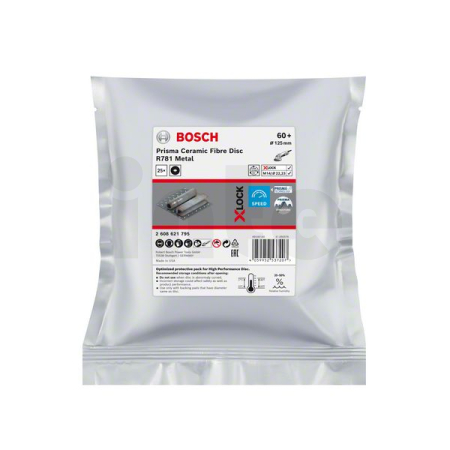 BOSCH Fíbrový brusný kotouč EXPERT R781 Prisma Ceramic X-LOCK 125 mm, 22,23 mm, P60, 25 ks 2608621795