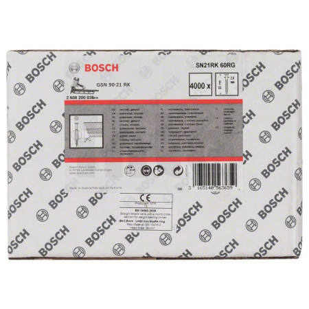 BOSCH Hřebíky s kulatou hlavou v pásu SN21RK 60RG 2608200036