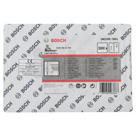 BOSCH Hřebíky s kulatou hlavou v pásu SN21RK 75RG 2608200037