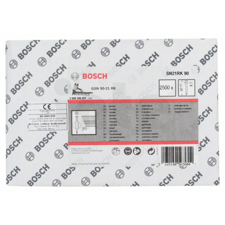 BOSCH Hřebíky s kulatou hlavou v pásu SN21RK 90 2608200031