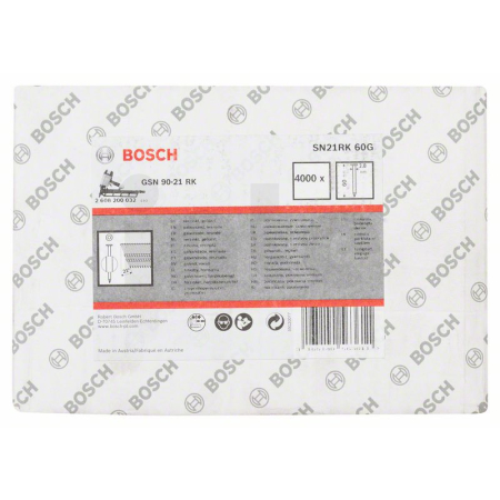 BOSCH Hřebíky s kulatou hlavou v pásu SN21RK 60G 2608200032